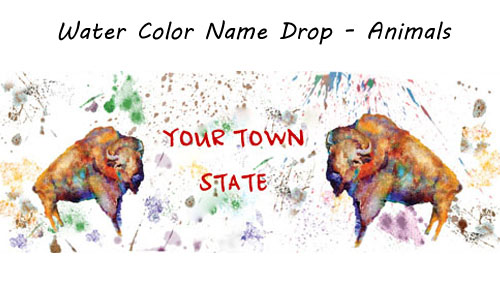 Watercolor Animals Name Drop Design