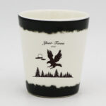 High Quality Fine Bone China White Shot Cup (Eagle Design)