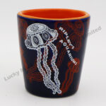 Stoneware Jellyfish Embossed Design Shot Cup