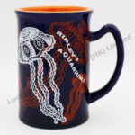 Stoneware Jellyfish Embossed Design Mug