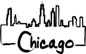Souvenir USA Chicago Skyline Outline Design