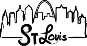 Souvenir USA St Louis Skyline Outline Design