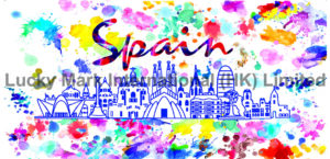 Spain Skyline Watercolor Design