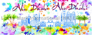 Abu Dhabi Skyline Watercolor Design