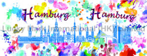 Germany Hamburg Skyline Watercolor Design