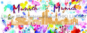 Germany Munich Skyline Watercolor Design