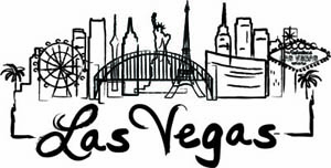 Souvenir USA Las Vegas Skyline Outline Design