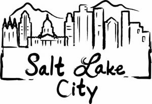 Souvenir USA Salt Lake City Skyline Outline Design