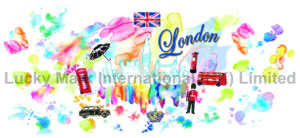 England London Skyline Watercolor Design