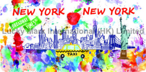 USA New York Skyline Watercolor Design