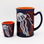 Ceramics Porcelain Stoneware Jellyfish Embossed Design Set