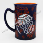Stoneware Jellyfish Embossed Design Mug