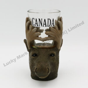 Polyresin Moose Canada Head Shot Glass