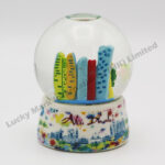 Porcelain Base Polyresin 45mm Snow Globe Abu Dhbai Watercolor Skyline (Customer Design)