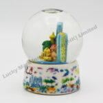 Porcelain Base Polyresin 45mm Snow Globe Abu Dhbai Watercolor Skyline (Customer Design)