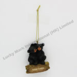 Polyresin Hug Black Bears Ornament