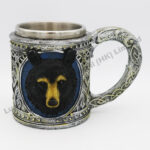 Black Bear Polyresin Stainless Steel Mug
