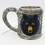 Black Bear Polyresin Stainless Steel Mug
