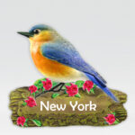 Polyresin New York Flower & Bird Magnet