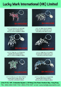 Zinc Alloy Animals Shaped Color Keychain
